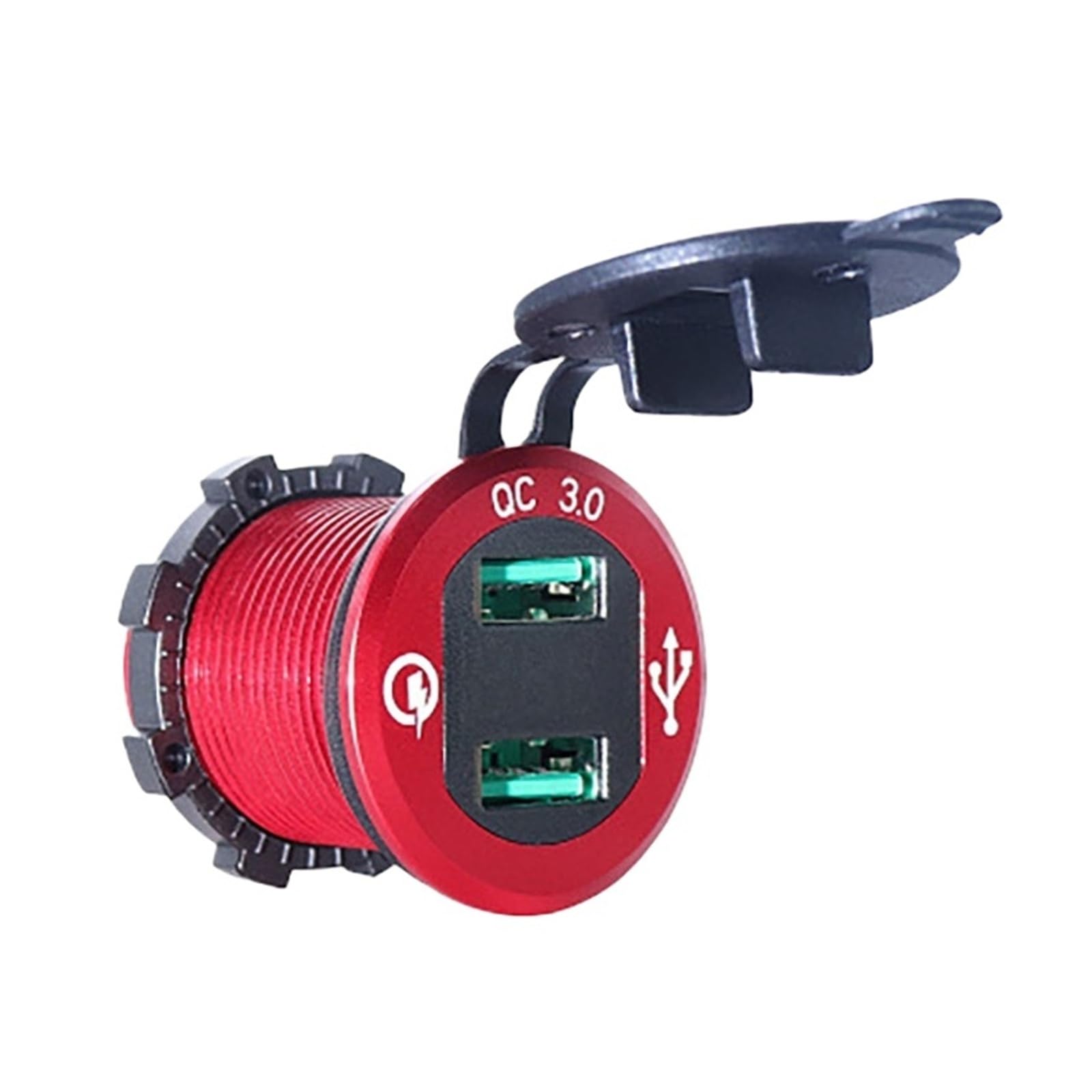 Samochód Motocykl Ładowarka samochodowa USB Miernik napięcia Wyświetlacz woltomierza Inteligentna szybka ładowarka Telefon komórkowy Ładowanie samochodu Cheerfully (Color : Noir)
