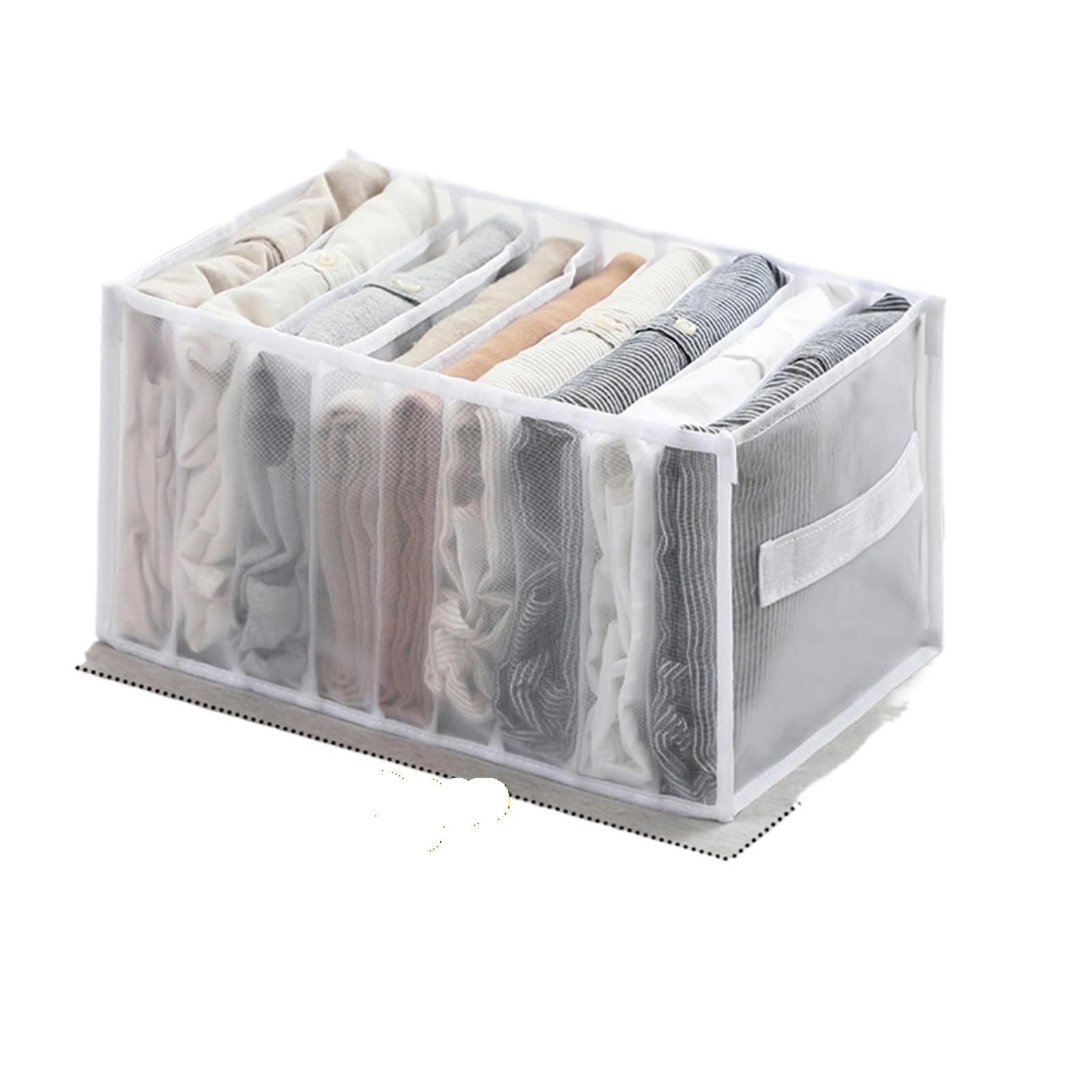 DFGRGRV Drawer Organiser Fabric Underwear Bra Storage Box Sorting Panty Socks Compartment Drawer Organizer Home(White 9 grids)