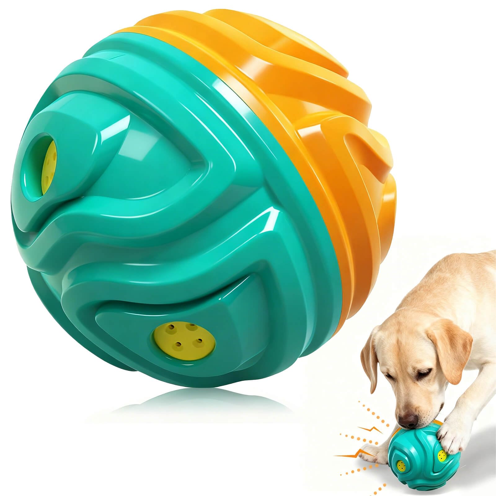 Dog Balls for Aggressive Chewers Squeaky Interactive Dog Ball Jolly Toy for Medium and Small Dogs Toys Indoor