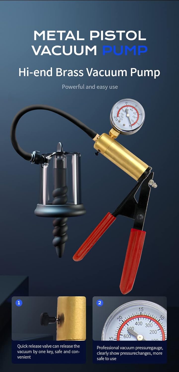 Anal Expansion Negative Pressure Device with 3 Threaded Anal Plugs G-Point Stimulation Anal Training Vacuum Pump Toy(A)