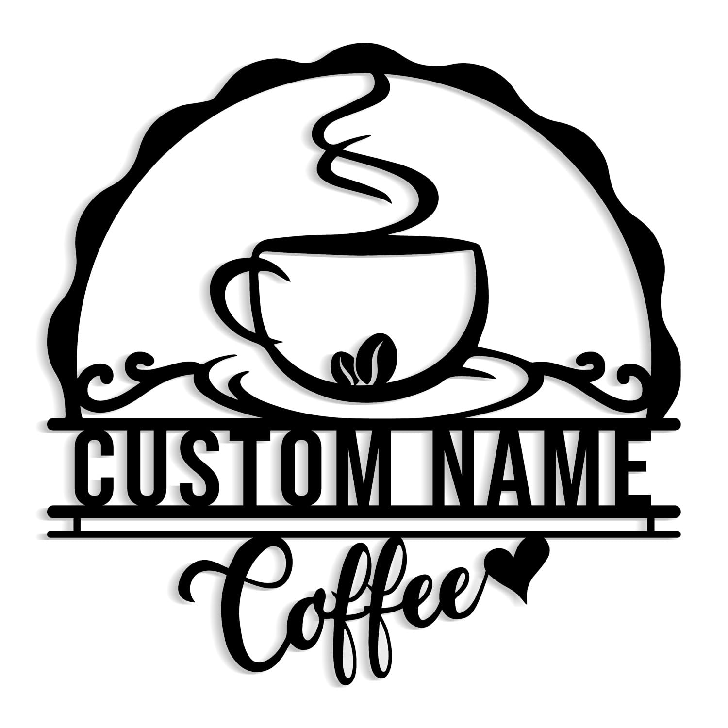Coffee metal sign, personalized coffee bar name, wall art decoration, kitchen wall decoration