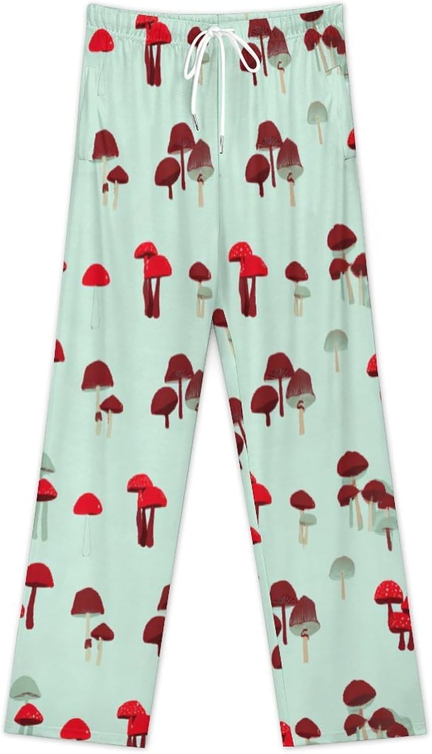 Lemon Prints Pajama Pants for Men Soft Lightweight Lounge Pj Bottoms with Drawstring Pockets