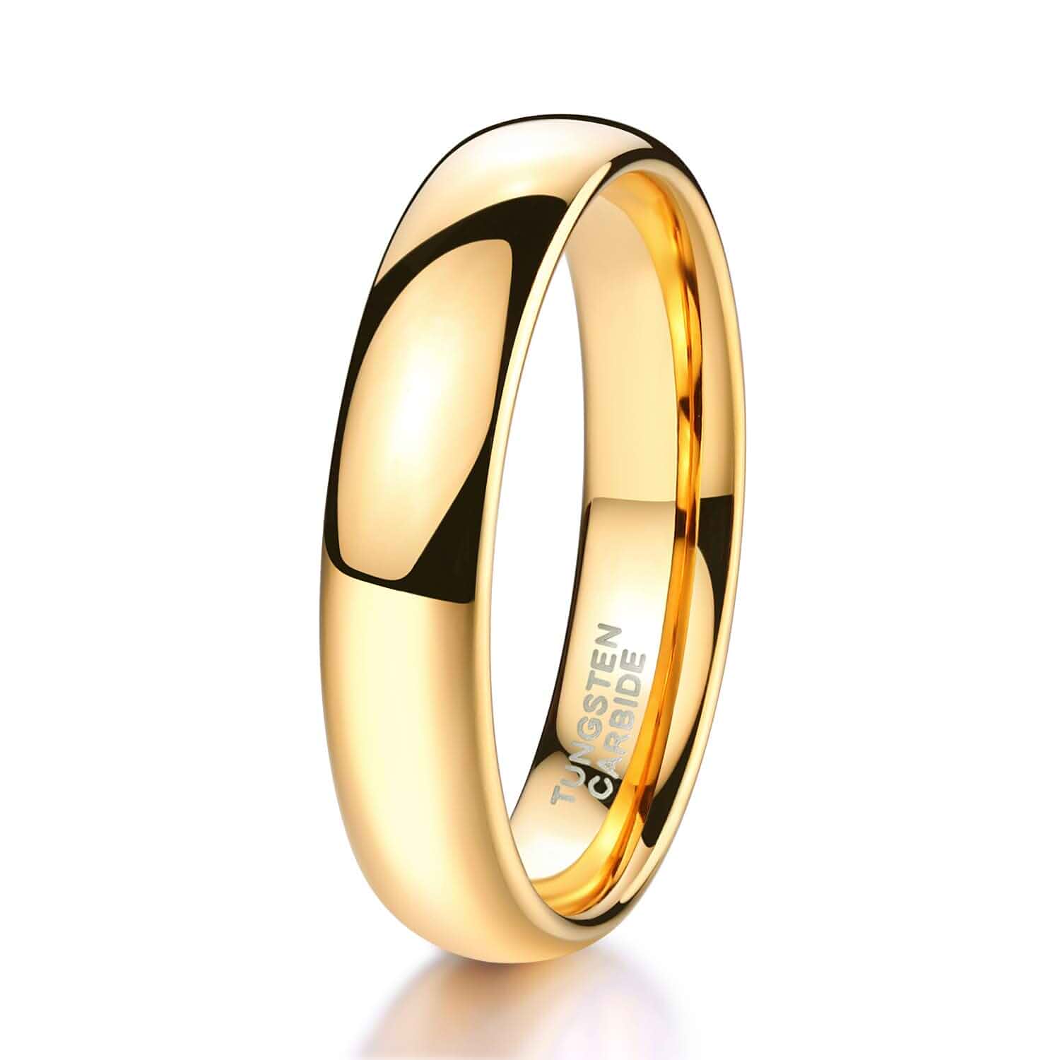TRUMIUM 2mm 4mm 6mm 8mm Tungsten Wedding Band Ring for Men Women Silver/Rose Gold Plated/Rainbow/Gold Plated, Domed High Polish, Engagement Promise Rings, Comfort Fit, Size 4-15
