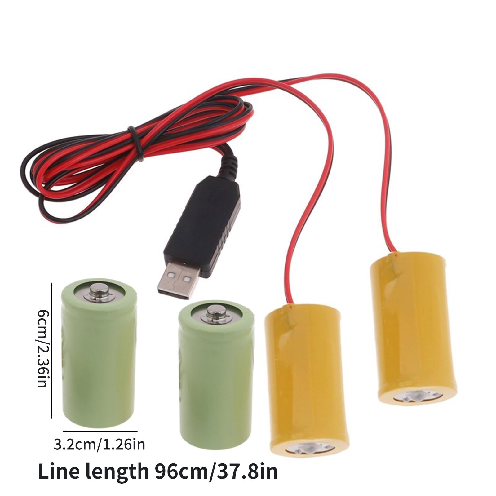 Zestaw 2w1 Eliminator di Batteria Alimentatore USB Sostituire 3V LR20 D