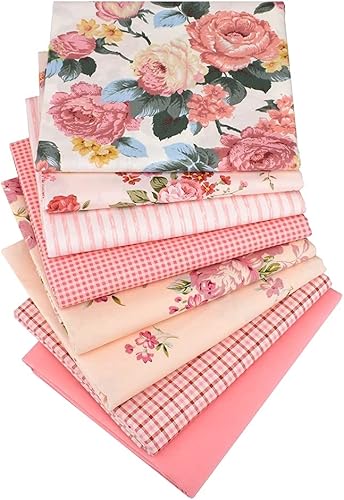 8 paquetes de tela floral para cuartos, tela precortada para costura, 18 x 22 pulgadas