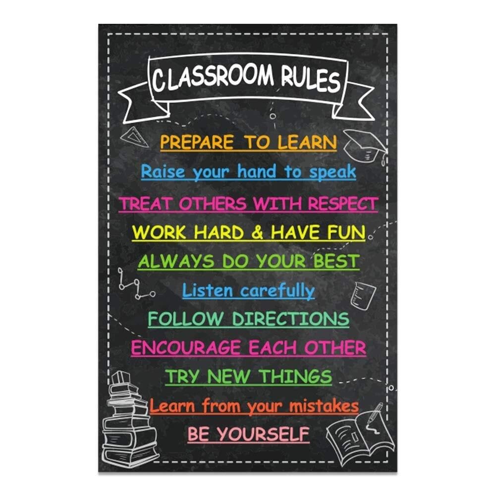 MDBJTCYZN Classroom Decoration Poster Classroom Rules Educational Poster for Preschool Elementary Middle High School