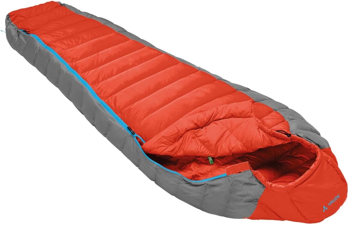 VAUDE Cheyenne 350 - Very Lightweight & Comfortable Down Sleeping Bag - Mummy Shape - Perfect for Backpacking, Hiking and Camping - 2 Season for Late Spring to Early Autumn Use