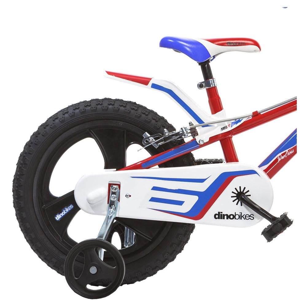Bici Bicicletta Bambino 16 Pollici 2 Freni al Manubrio Rosso Bianco Blu