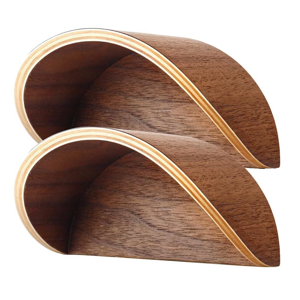 UDSKNV[KSL Non-Damage Brim Design 2-Pack Wooden for Wall Hat Racks with Satin Finish, Cowboy Hat Holder for Western Style Organizer