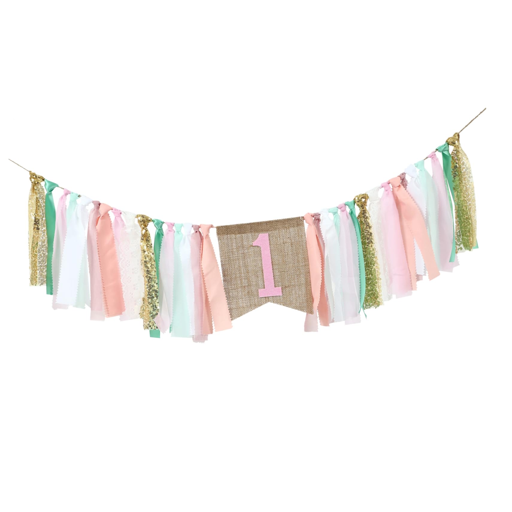 Décoration shower premières décorations avec drapeau d'anniversaire en tissu