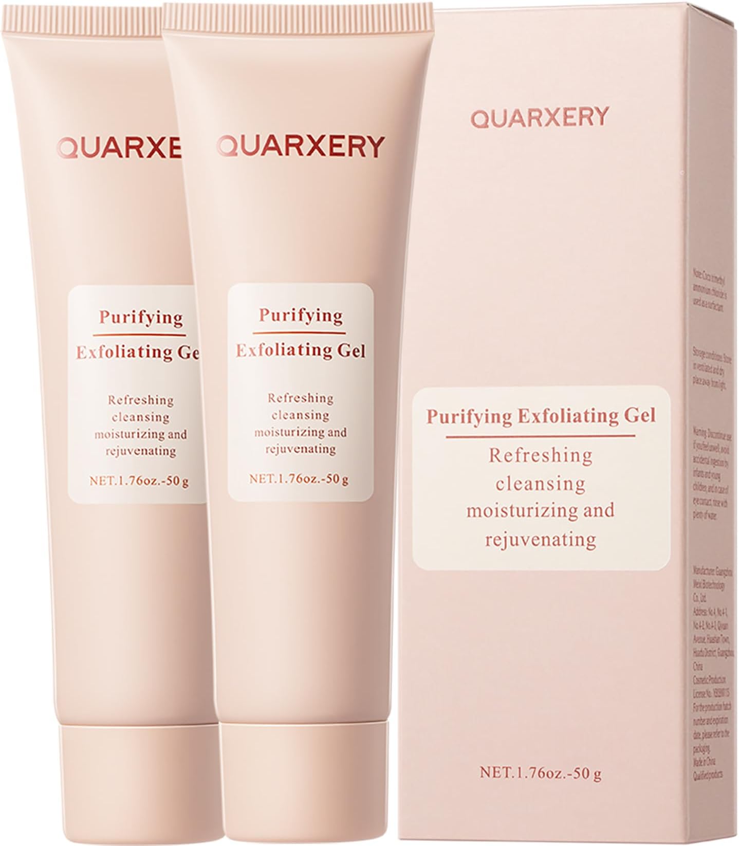 QUARXERY Purifying Exfoliating Gel 2Pcs：Gentle for Face - Facial Peeling Gel Scrub for Face Cleans Dirt & Oils