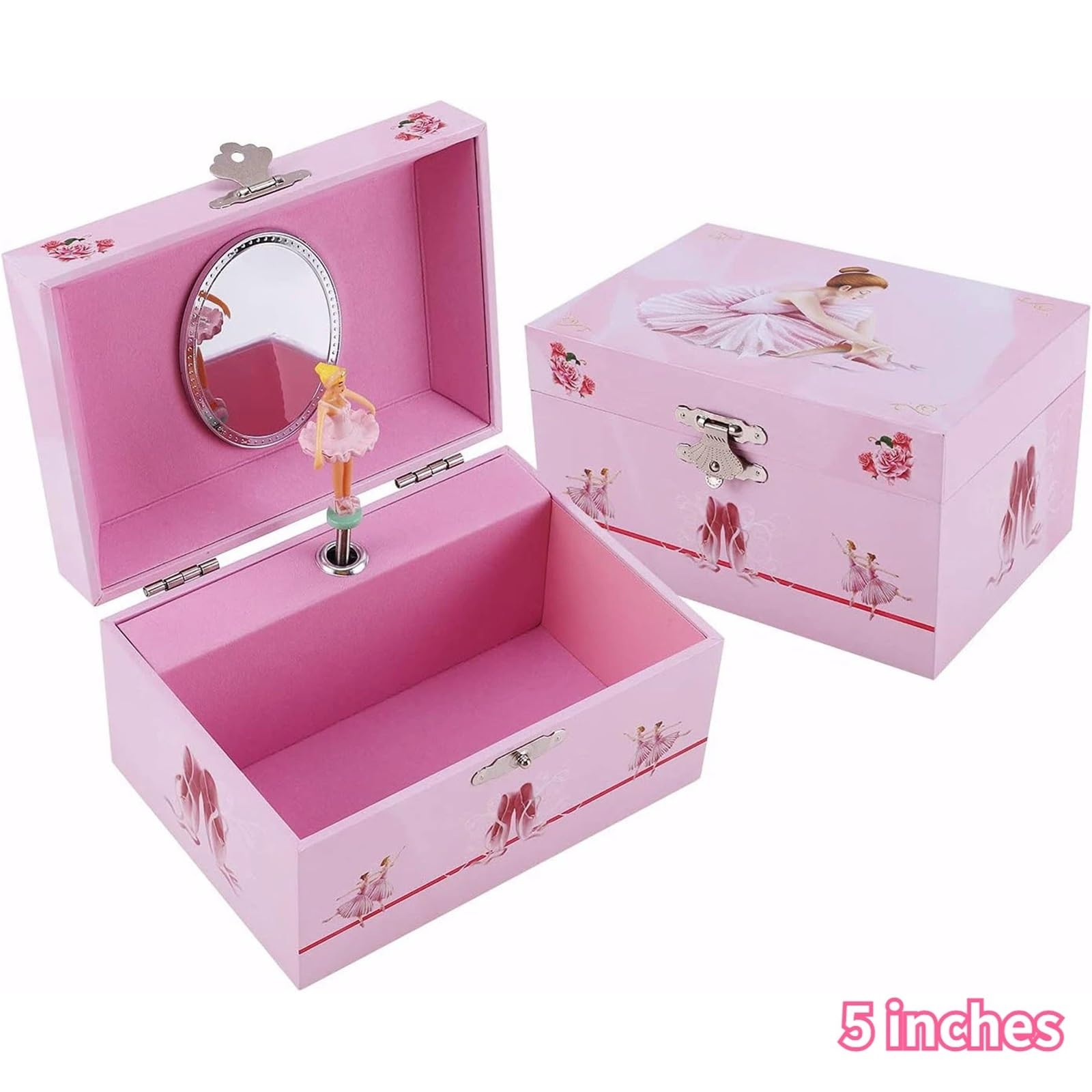 Generisch Caja de música de ballet de 5 a 6 pulgadas, organizador de almacenamiento manual con cajón, el regalo perfecto para niñas (L)