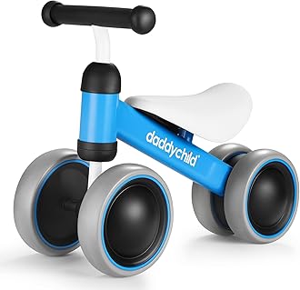 Baby Balance Bike for 12-24 Month Toddler, Toys for 1 Year Old Kids, No Pedal Infant 4 Wheels Baby Walker, Ride On Toys for Boys & Girls, Best First Birthday Gifts Children (Navy Blue)
