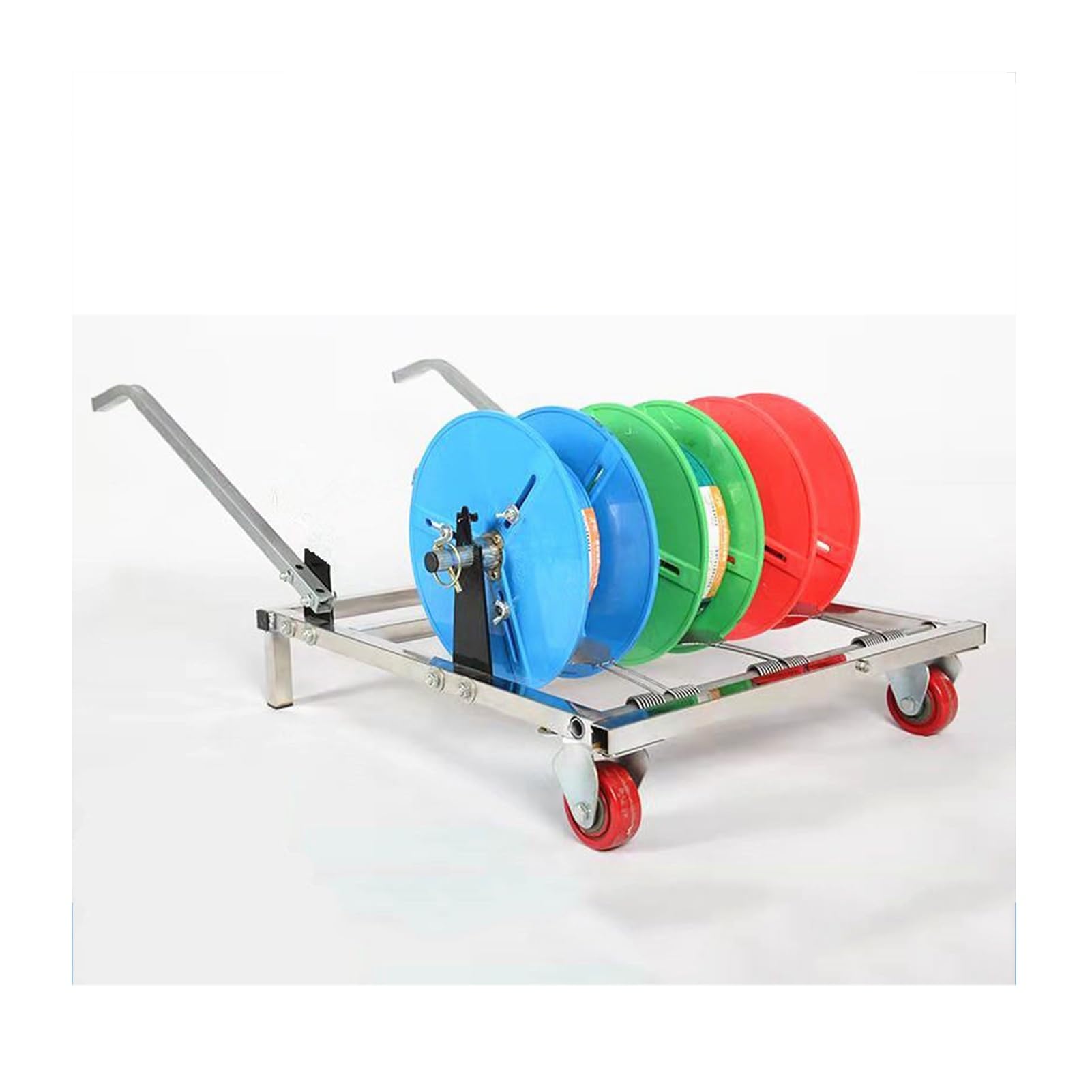Enrouleur de câble multi-bobines portable 52x60x45 cm à un seul axe avec support métallique