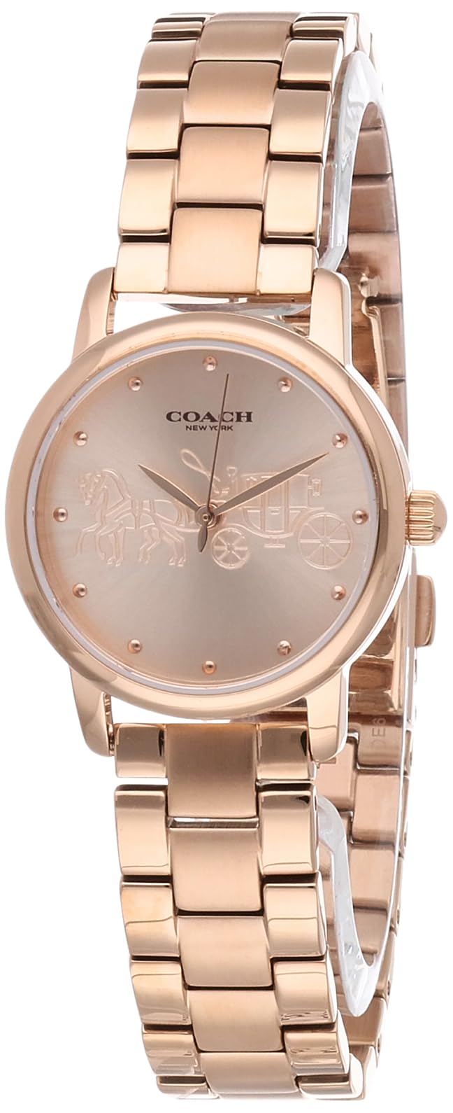 Coach Grand Qtz Basic Rose Gold Round Dial Women's Analog Watch|Ionic Plated Rose Gold Steel Material|Gold Color Band - 14502977-image-3