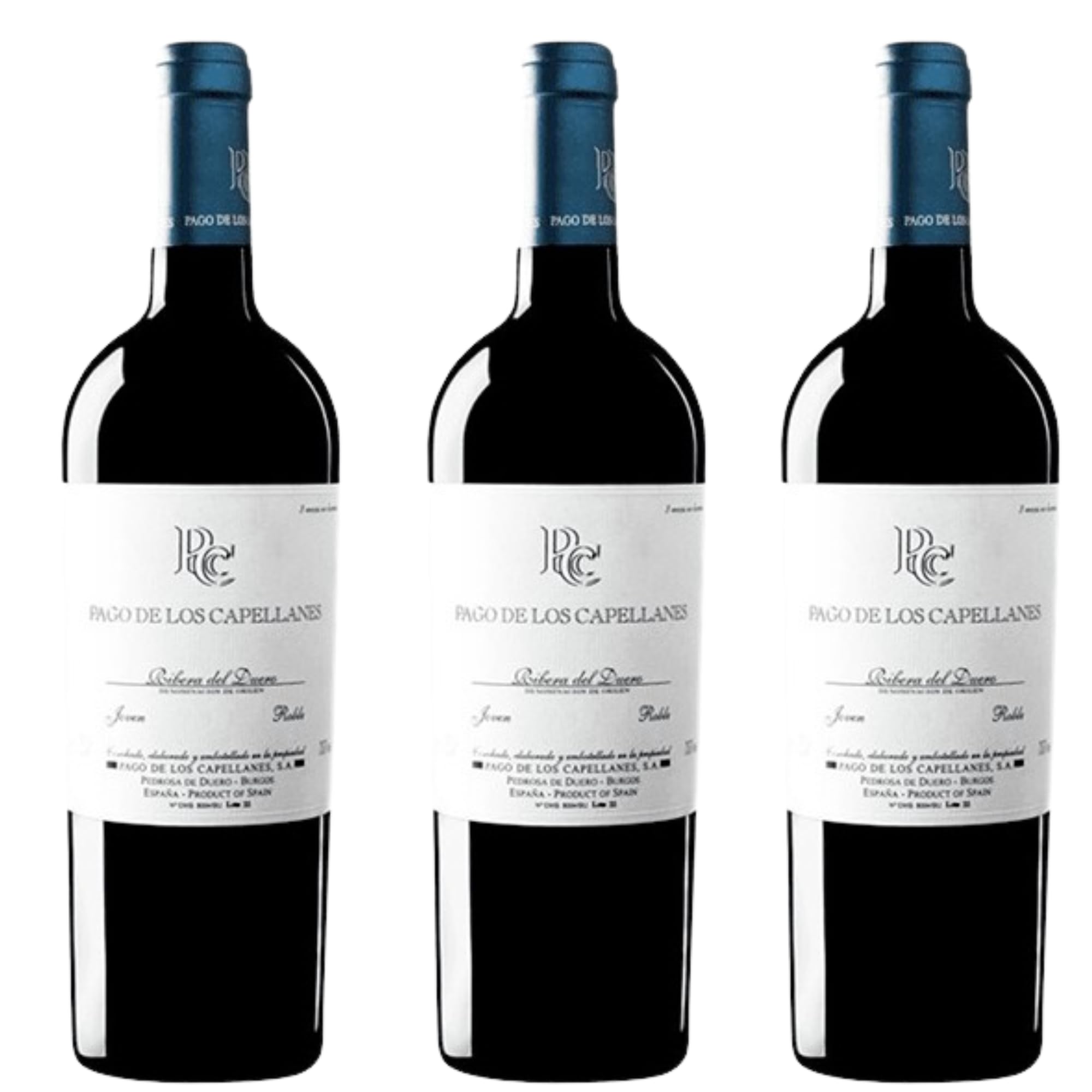 Pago de los Capellanes Roble – Vino Tinto - Nueva Añada 2024 | D.O. Ribera del Duero | Crianza en barrica | Equilibrado y afrutado - 3 Botellas 75cl