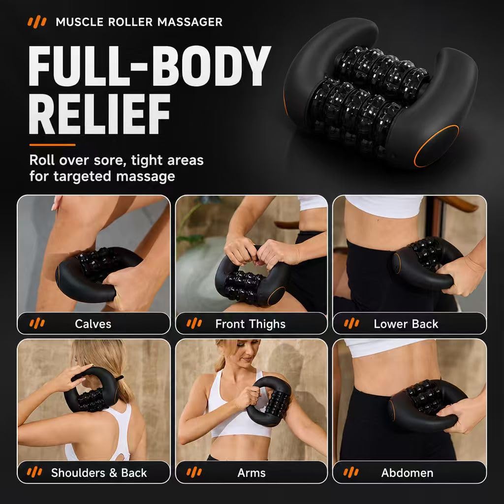 Marvixor Scult Roller, Masajeador Anticelulítico Rodillo Eléctrico – Rodillo de Masaje Eléctrico con Mango, 3 Niveles de Intensidad, Masaje Profundo Piernas y Cuerpo (Sin base)