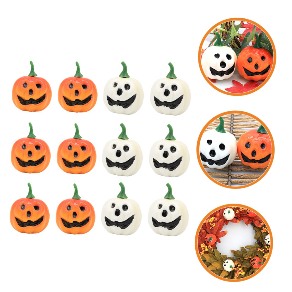48 zucche Artificiali per Decorazioni, realistiche, in Schiuma, Ideali per l'autunno e Halloween.