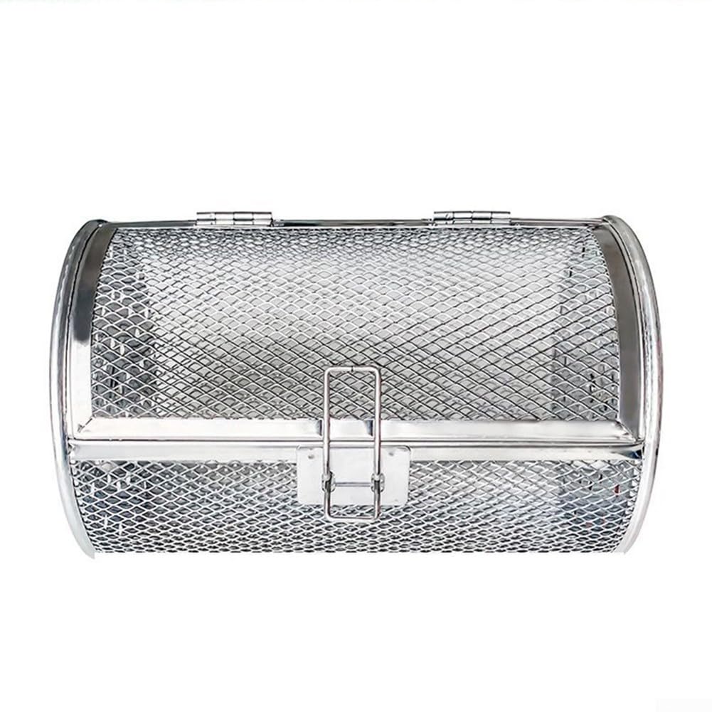 Tambour rotatif en acier inoxydable pour four - Grille de cuisson antiadhésive - Pour rôtir (D : 14 x 14 x 25 cm)