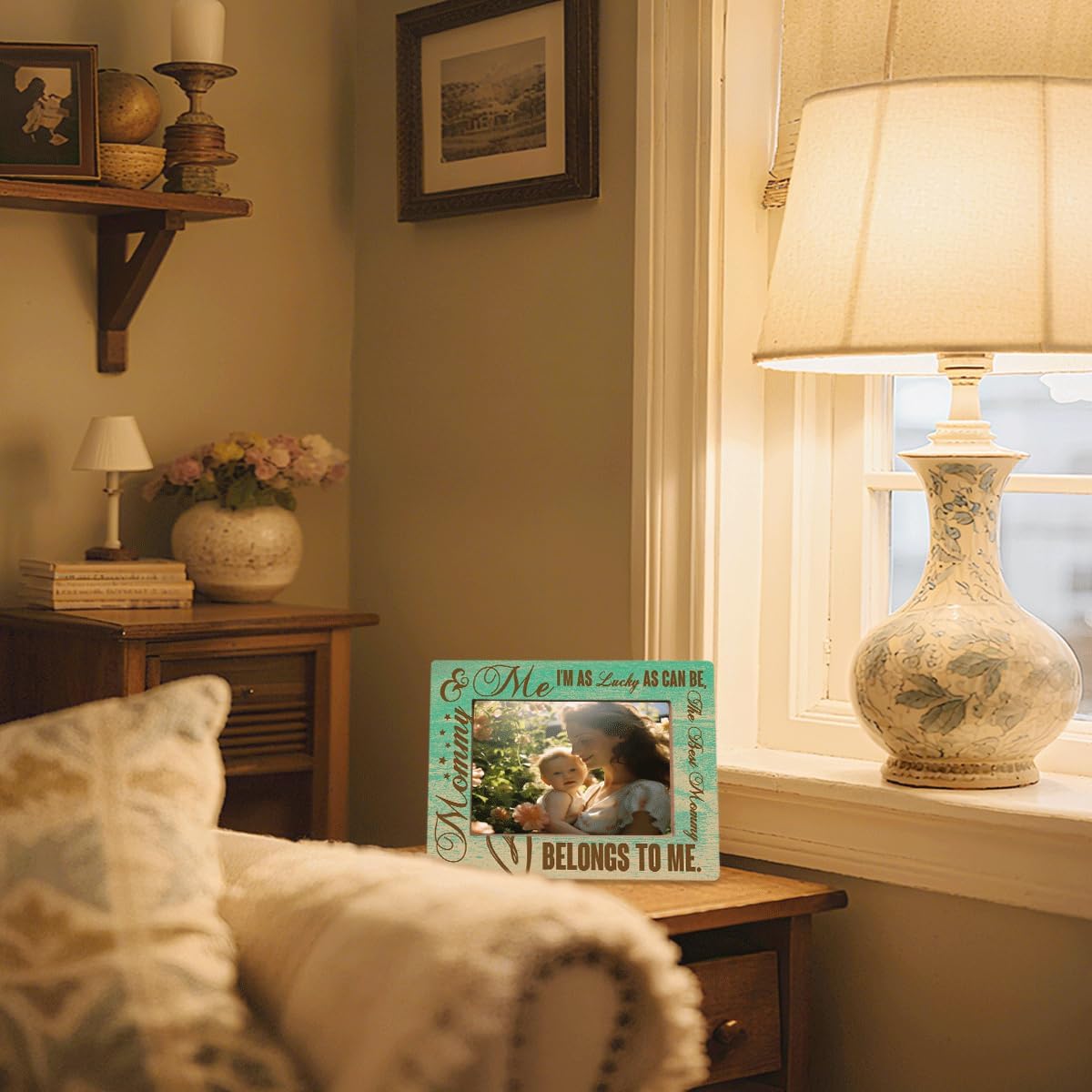 Mother Photo Frame Mommy & Me Wooden Photo Frame Warm Mother’s Day Gift For Mom Elegant Table Decoration Thanksgiving & Christmas Gifts Unique Mom Birthday Gift Family Keepsake Frames 8x6 Inches - Image 6