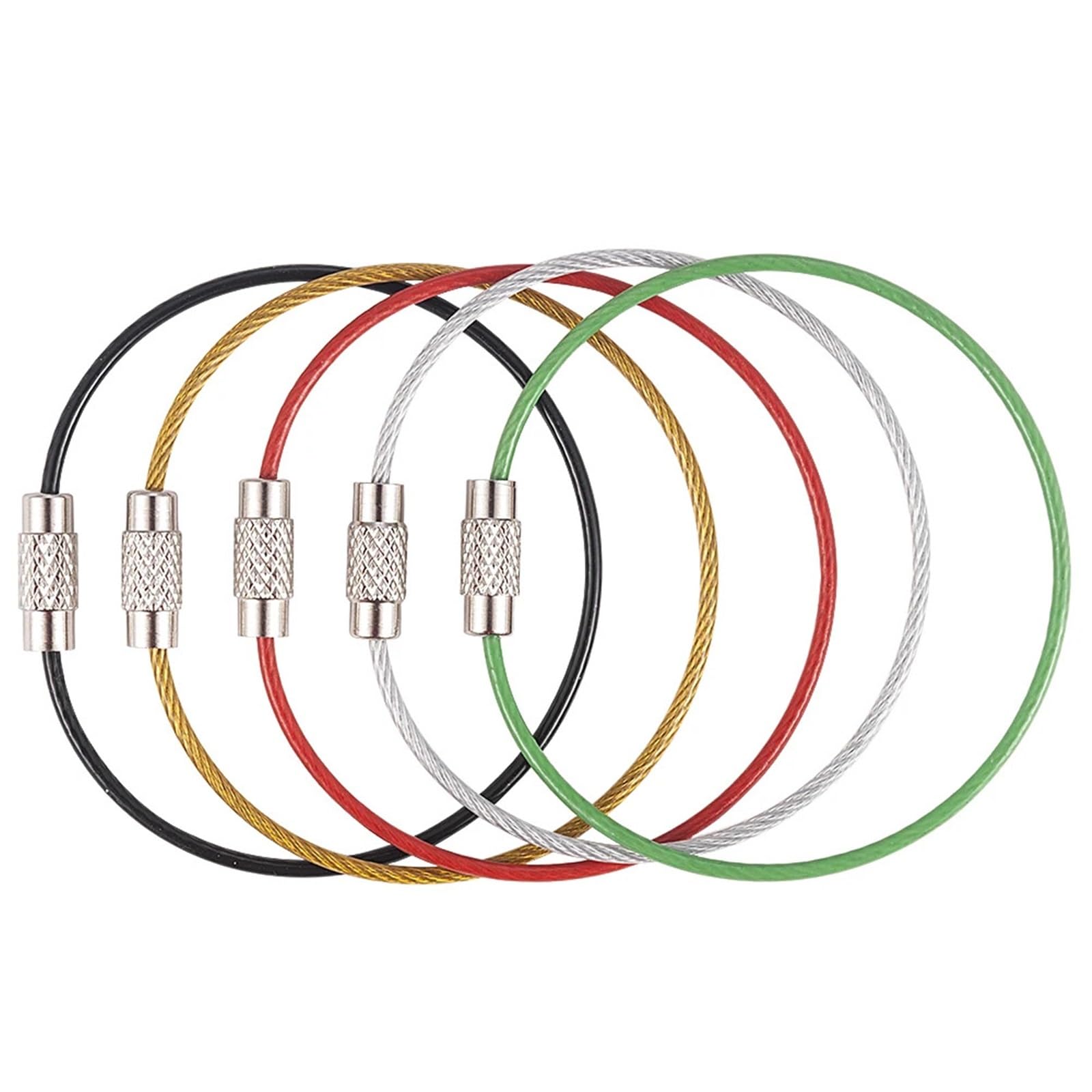 Llavero de acero inoxidable Llavero de alambre de acero inoxidable de 50 piezas, llavero con Cable, cadenas for estilo de senderismo al aire libre