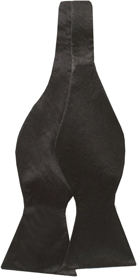 Mens Black Bow Tie 100% Silk Self-Tie