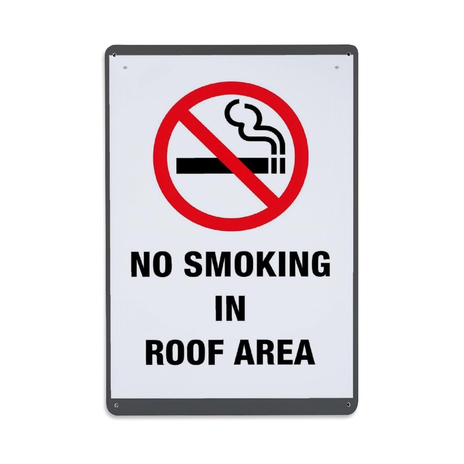 Jdfenggu Vintage No Smoking In Roof Area Retro Metal Tin Sign, Decor Art Poster For Bar, Home, Man Cave, Kitchen, Laundry Room Gift 8X12inch