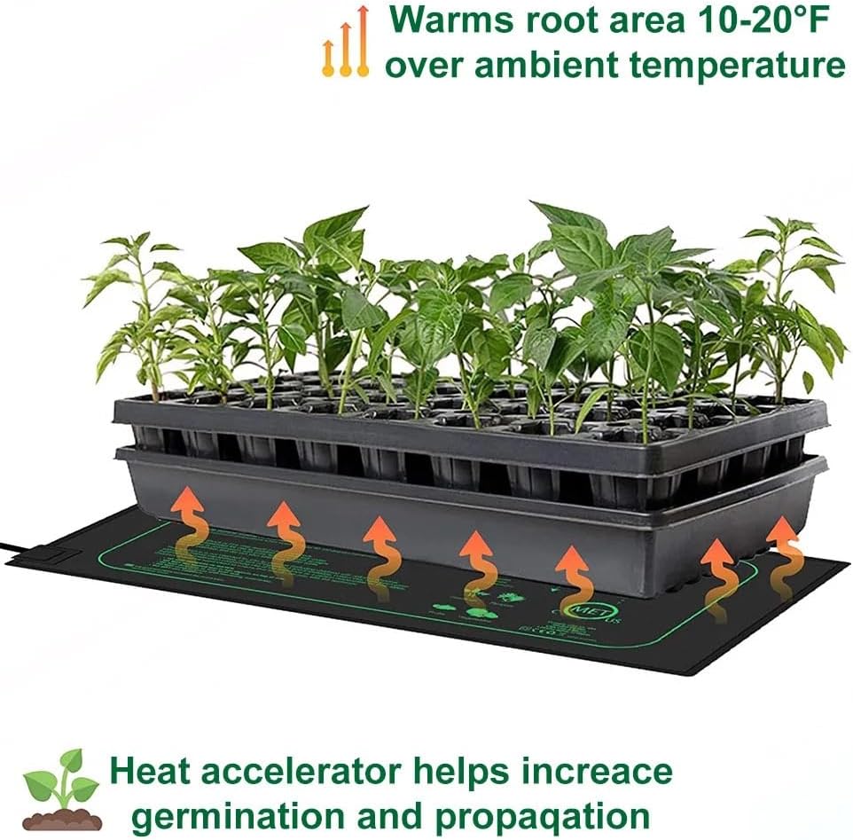 Heat Mat for Plants 10/25/50CM Seedling Heat Mat Indoor Plants Germination Waterproof Heating Pad Propagation Starter Mat Plant Warm Mat(25x52.5cm)