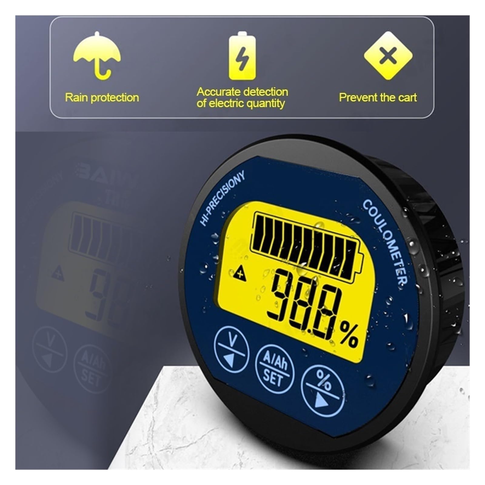 8-120V wodoodporny Tester pojemności baterii 50A/100A/350A Coulometer miernik napięcia prądu wyświetlacz LCD do litowych Precyzyjne Wykrywanie(8-120V 100A(0-150A))