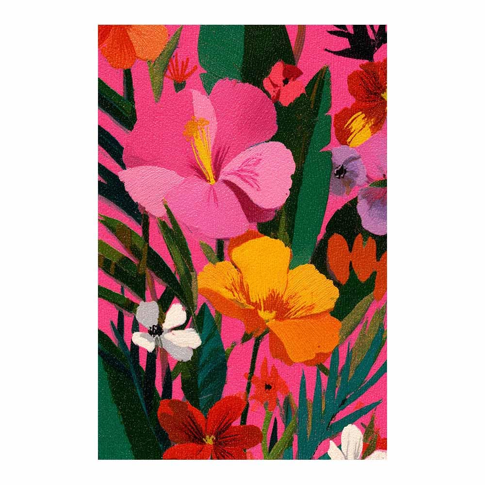 Xeniou Multicolor Flower Canvas Wall Art Tropical Hibiscus Art Canvas Wall Art, For Bedroom Office Home Decorations(Multicolor)-80X120cm Unframed