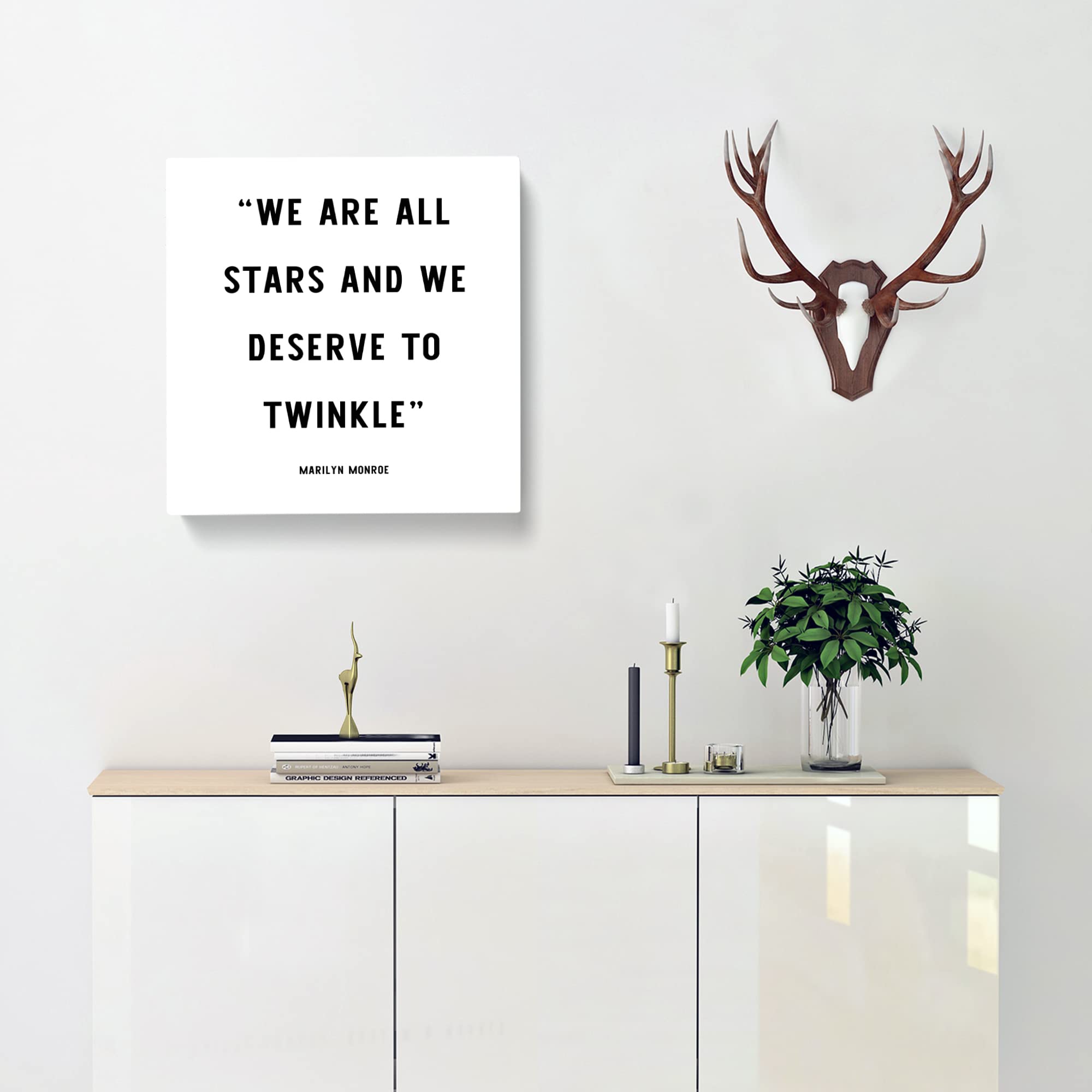 We Are All Stars Modern Typography Quote Canvas Print, Mixed, 35L x 35W cm - Image 3
