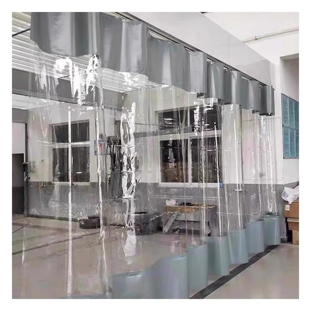 Durchsichtiger Planenvorhang, Robuste, Transparente, Verschiebbare Trennvorhänge, Wasserdichtes Vinyl Mit Ösen For Arbeitsbereiche, Terrasse, Veranda, Autowaschanlage Und Depot(2.4x3m/7.9x9.8ft)