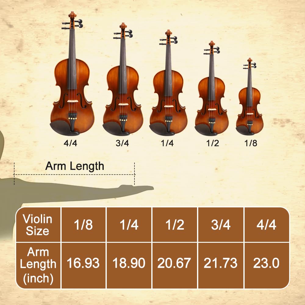 Petit violon 1/8 bois d'épicéa érable fixations en ébène pour débutants
