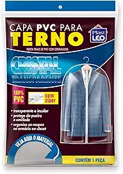 Capa para Terno Transparente (88x58cm) | Plast Leo (Ref.: 436)