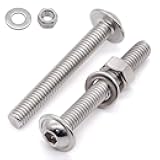 Glvaner (25 Sets) M6-1.0 x 30mm Flanged Washer Button Head Socket Cap Screws & Hex Nuts & Flat Washers, 18/8 Stainless Steel 304, Fully Threaded, Machine Coarse Thread, No Coating, Plain Finish