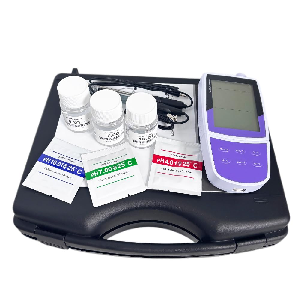 Portable PH Meter with Standard Calibration Liquid PH ORP Temperature Modes PH Range -2.000 to 20.000PH Resolution 0.001 0.01 0.1PH Temperature Range 0 to 105°C/32 to 221°F