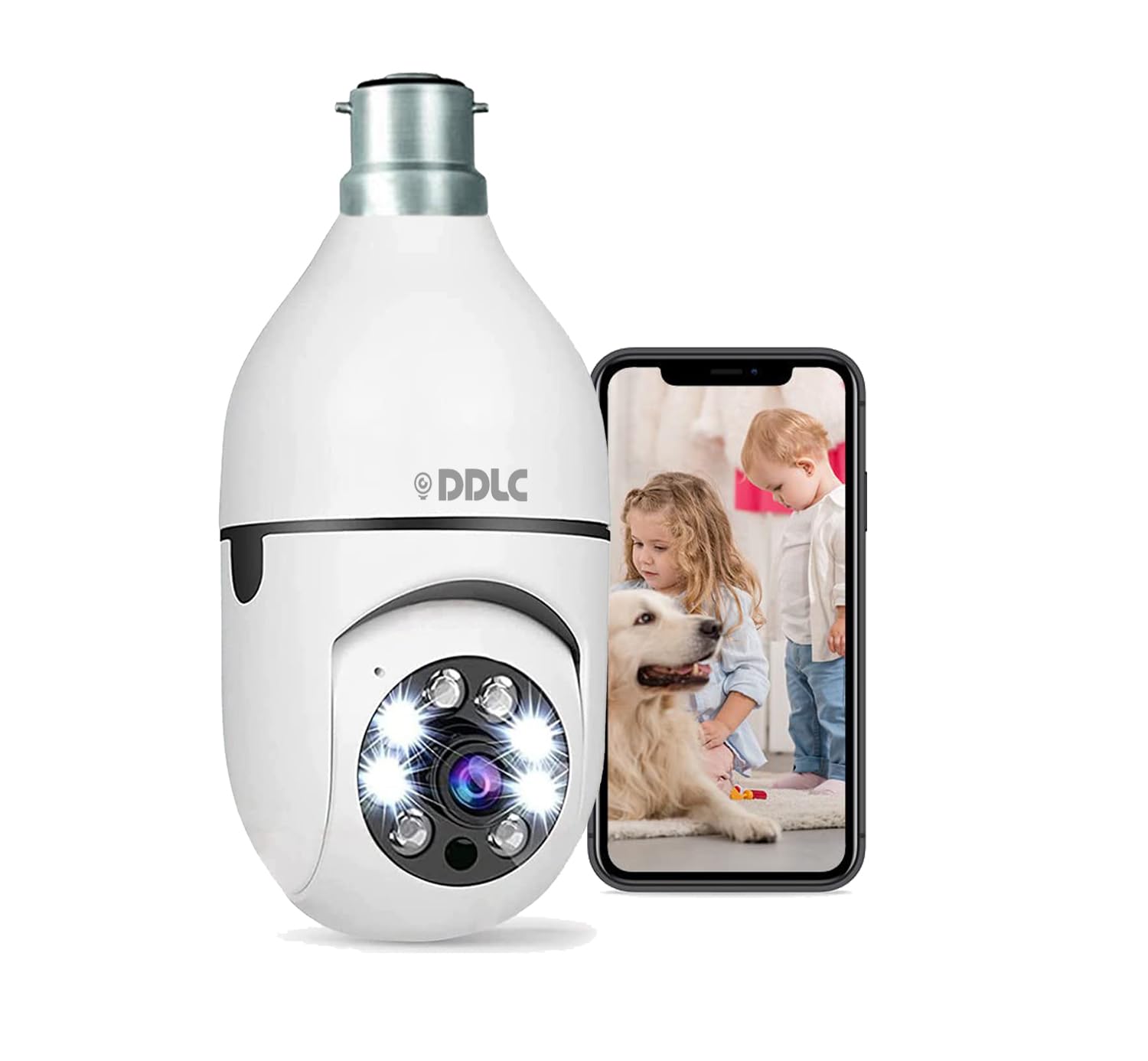 DDLC Wi-Fi Camera CCTV Camera 1080p Wireless PTZ Bulb Shape V380 Pro | Indoor 360° Smart Home Security Camera Light Vision 24x7 Continuous Recording with Motion Sensor LED Light (Light Bulb) (B0CJ71WBZW) Amazon Price History, Amazon Price Tracker