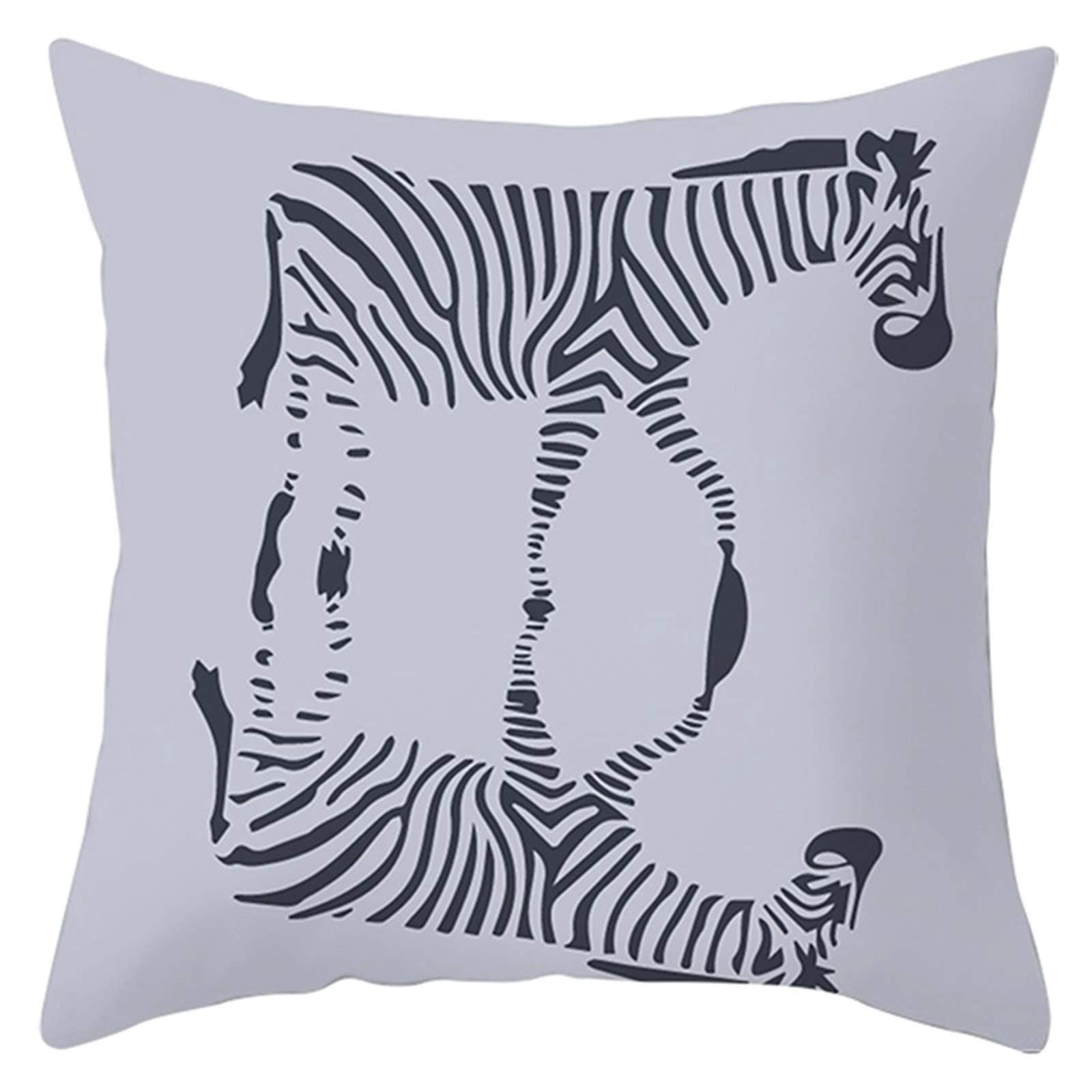 Linen Pillow Cover Rectangular Cushion Cover Linen Gray Pillow Covers Kids Cushion Cover For Rv Dinette Two Zebras Throw Pillow Covers Sofa Decor 40x40 cm