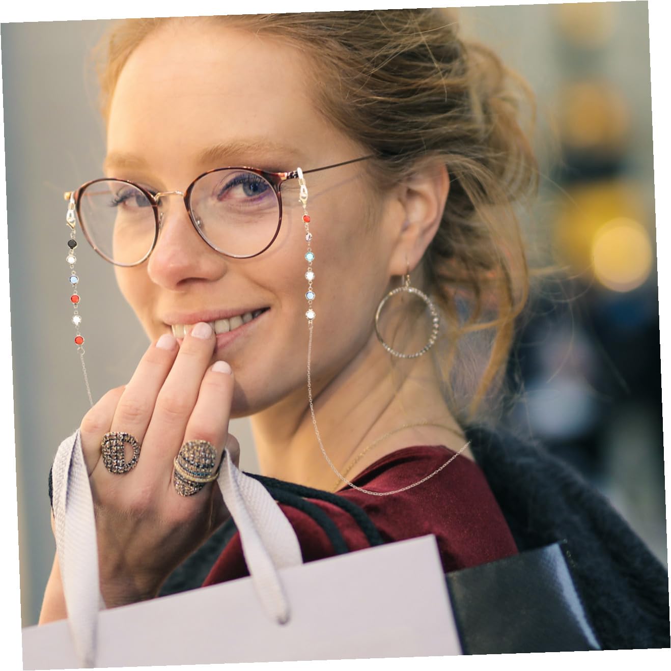 Cadena De Gafas Cordones De Anteojos Para Mujer Cadena De Anteojos Para Mujer a De Cordón as De os Para Con Estilo Cordón Para Gafas De Metal