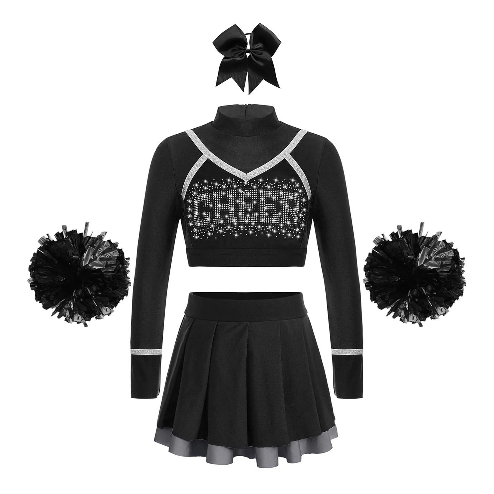 Costumes de pom-pom girl pour enfants : ensemble d'uniforme d'école complet