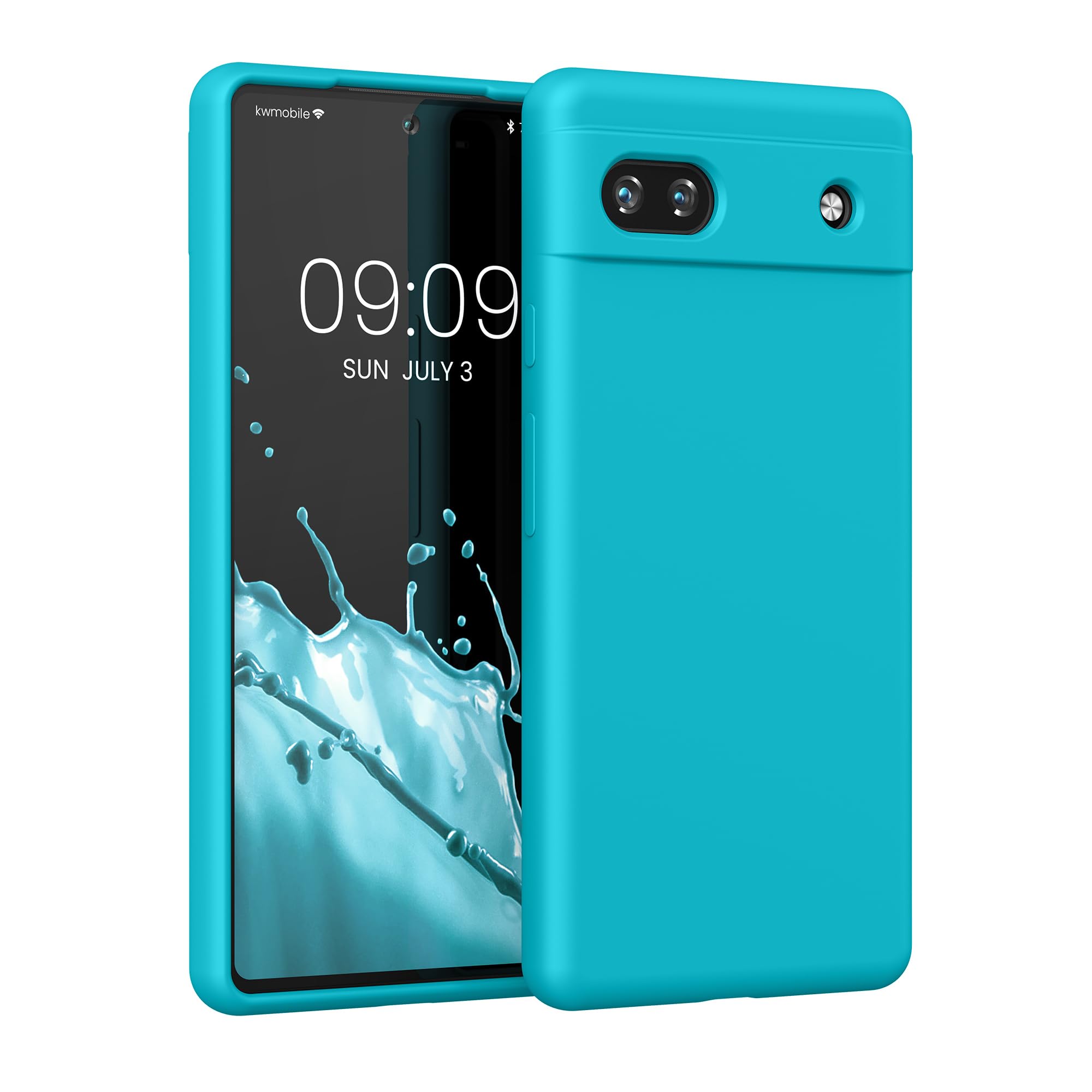 kwmobile Case Compatible with Google Pixel 6a Case - TPU Silicone Phone Cover with Soft Finish - Cool Glacier
