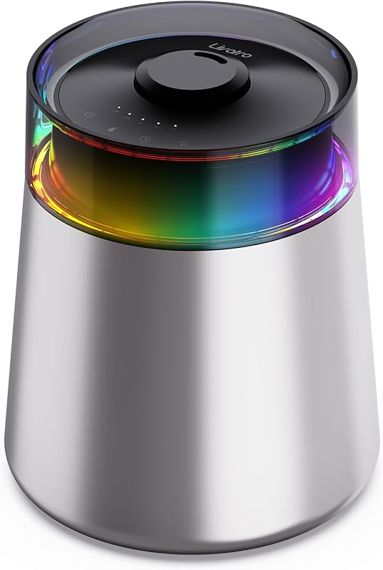Livatro 7L Stainless Steel Cool Mist Humidifier for Bedroom & Large Room | 304 Stainless Steel Tank | Dishwasher Safe | Top Fill | 24dB Quiet | 35H Runtime | 500 sq.ft | Auto Shut-off | BPA-Free