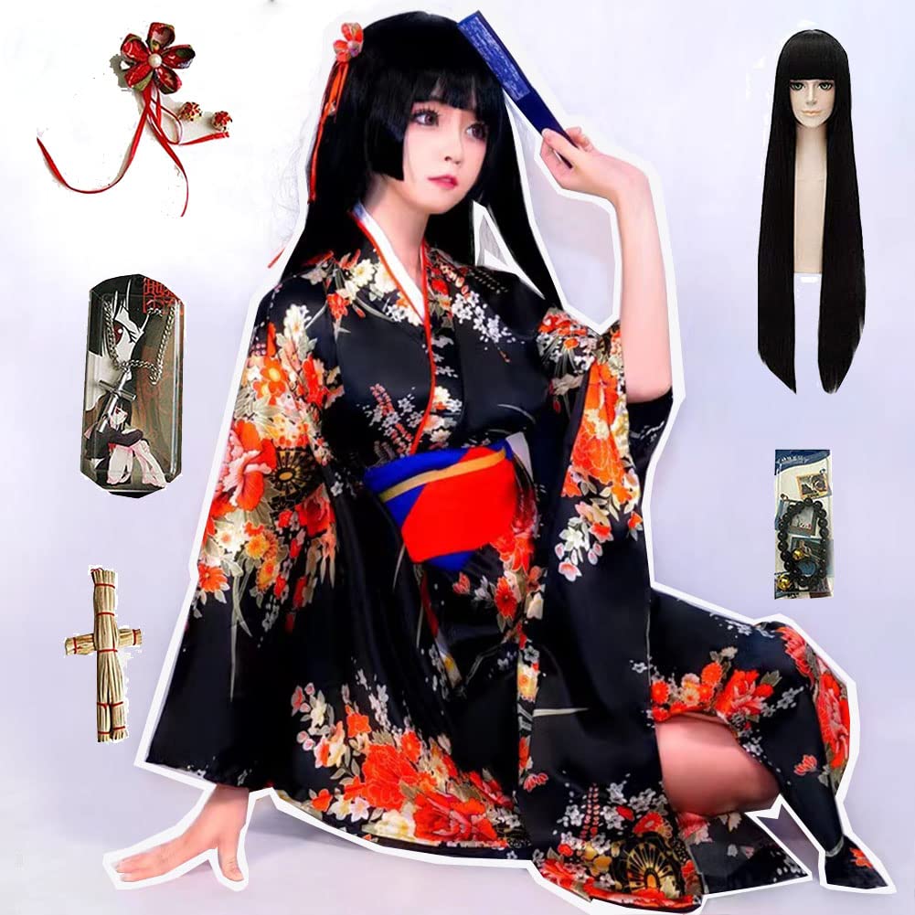Amazon | [Picksoco] ウィッグ 付 地獄少女 閻魔あい 風 和服 着物