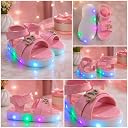 ANGEL STEP Girls LED Light-Up Sneakers, Party Shoes with Bow and Butterfly Charm, Flashing Lights, Soft Sole, for Dance, Birthday Celebrations, Casual Wear (Pink, UK Footwear Size System, Toddler, Women, Age Range, Medium, 3 Years, 3.5 Years) gallery image