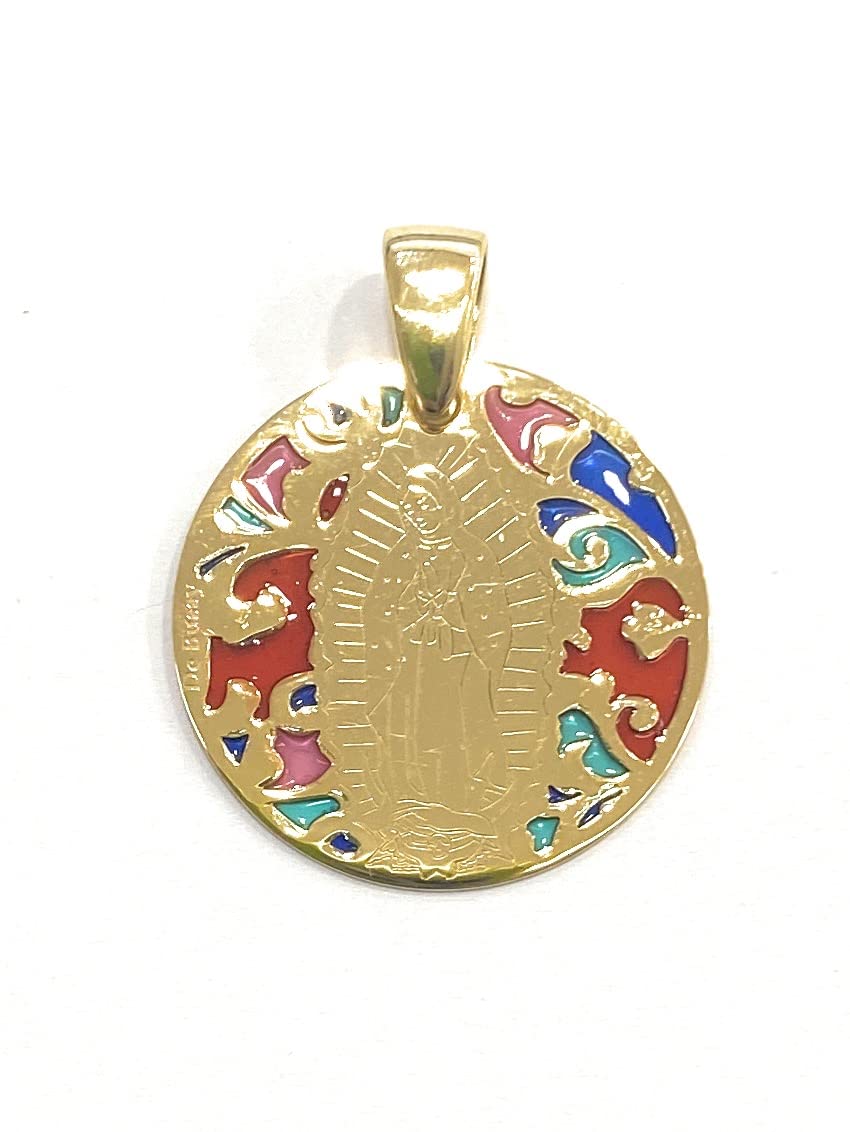 Medaglietta Vergine di Guadalupe in argento sterling e smalto