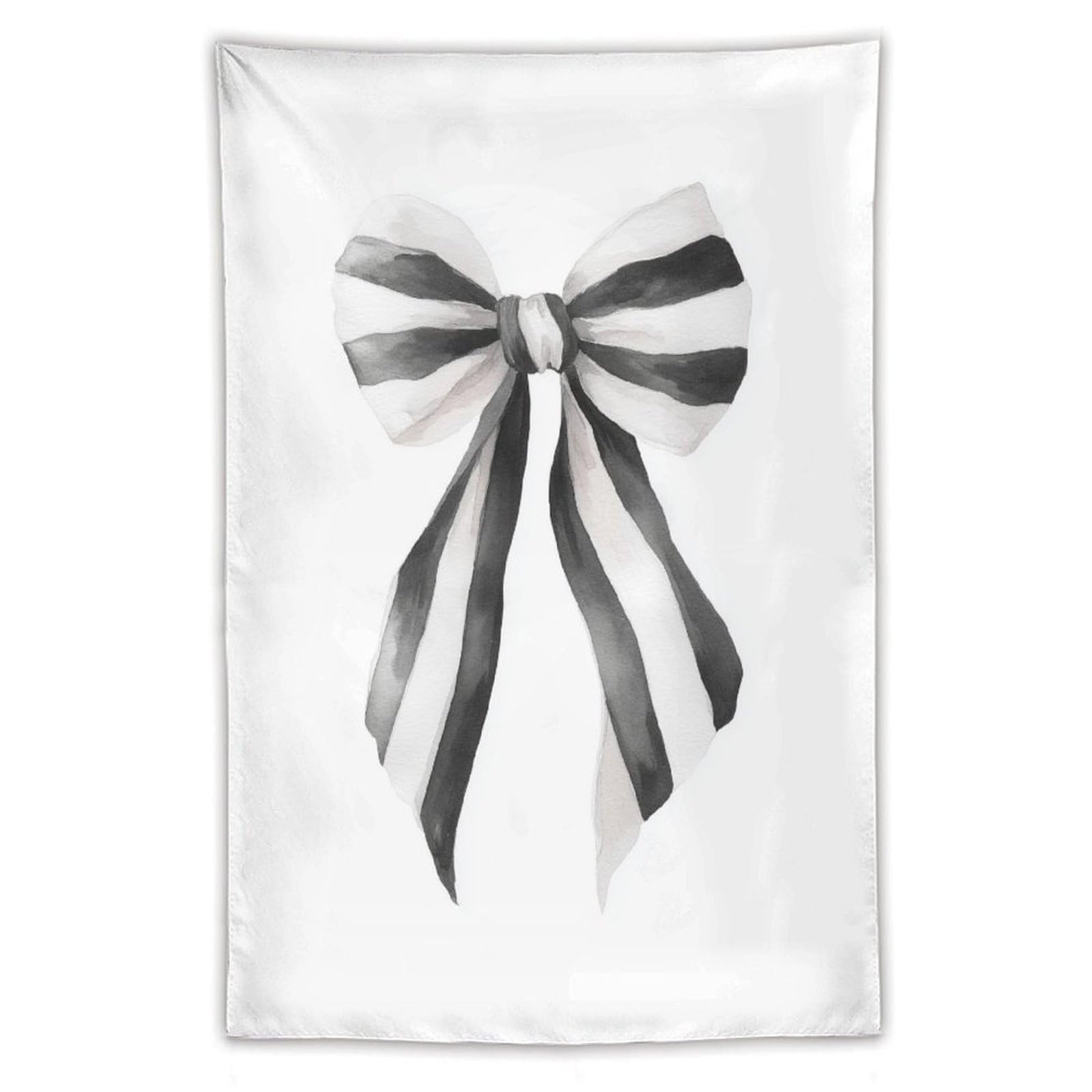 Jubonexis Watercolor Flowing Black And White Striped Bow Tapestry Polyester Aesthetic Wall Hanging Bedroom Living Room Dorm Decor 40"x60"