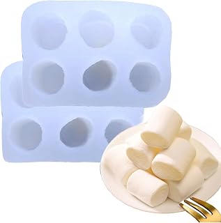Marshmallow Silicone Mold 6 cavities Wax mold Resin mold soap mold Realistic Marshmallow Flexible mold (2pcs)