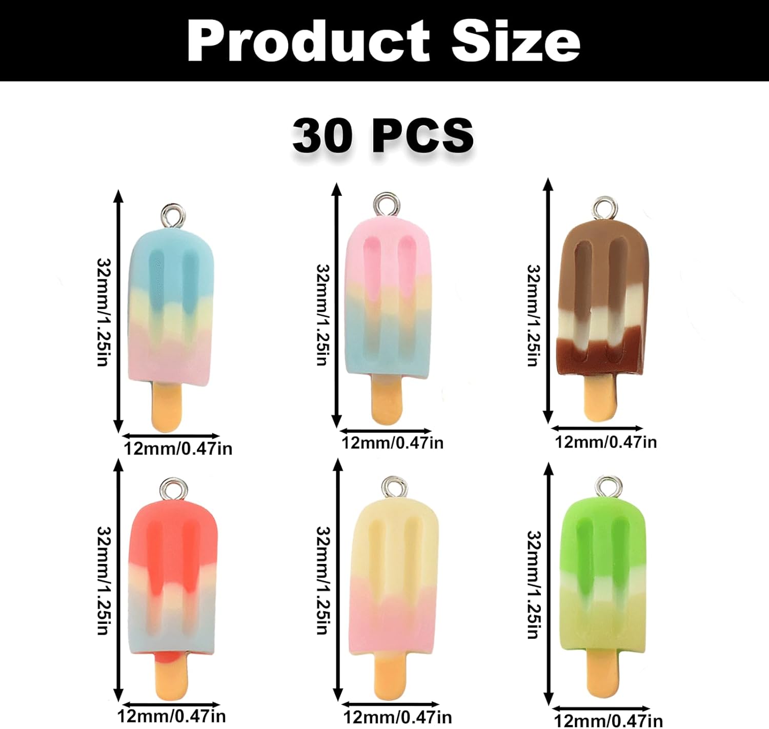 24PCS Strawberry Resin Pendants Charms, 3 Styles Resin Pendant with Iron Loop, Cute Fruit Charms Ornament, 3D Simulation Fruit Pendant Charms for Necklace Bracelet Earrings Jewelry Making DIY Crafts - Image 2