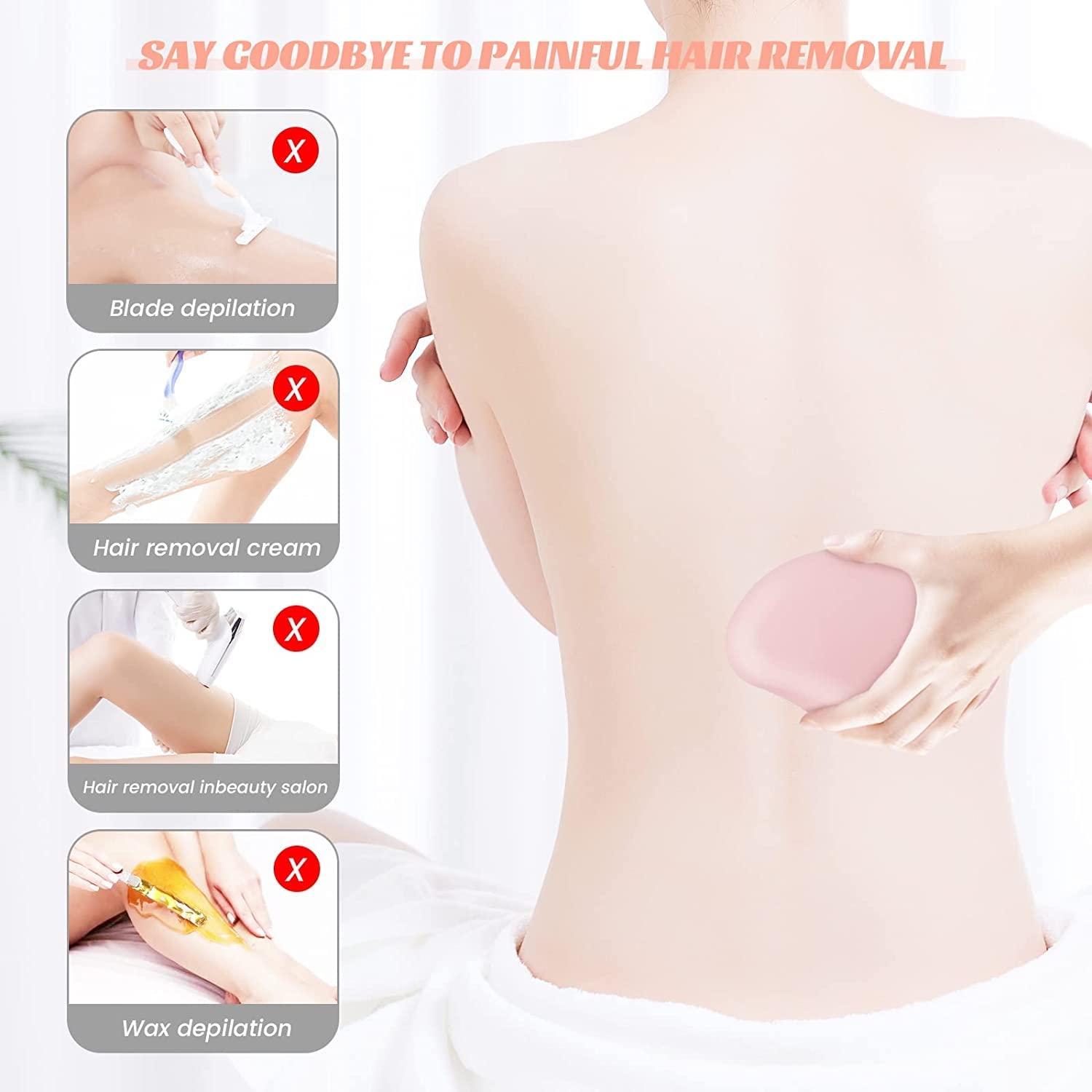 Vitalogy - Hair Remover for Women and Men - Reusable Crystal Hair Remover (Matt Pink/Matt Purple, assorted colour) 5 61vim0FomwL. SL1500