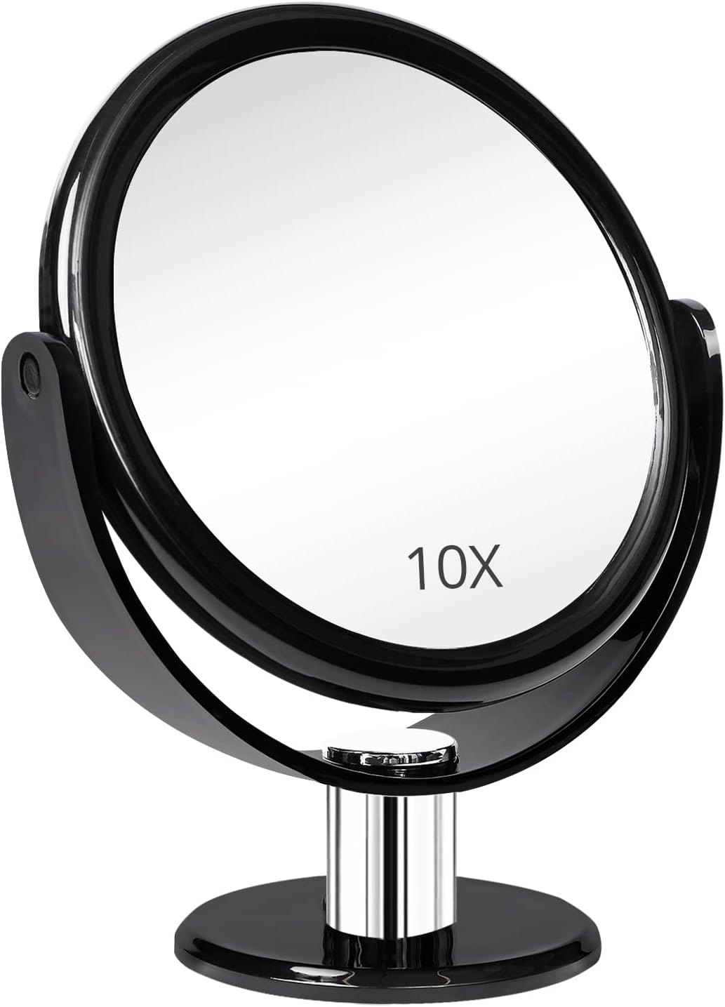 FabudayDouble Sided Magnifying Makeup Mirror - Tabletop Mirror with 1X & 10X Magnification, Two Side Magnified Desk Mirror with Stand, 6 inch, Black